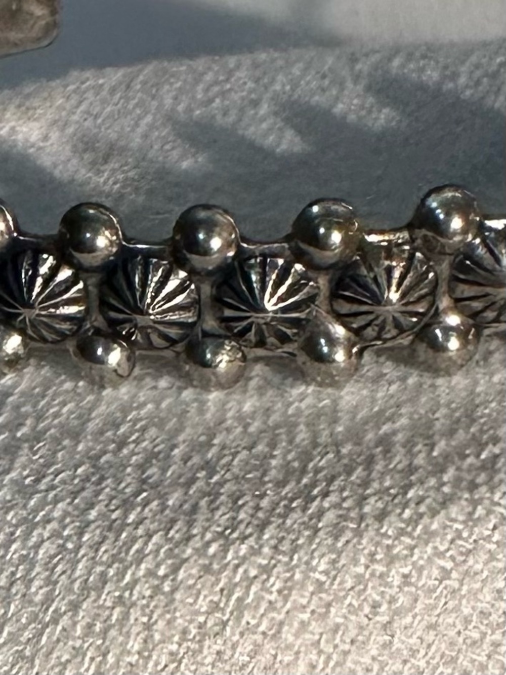 Vintage Fred Harvey Style Tourist Silver-tone Cuff Bracelet - 6”